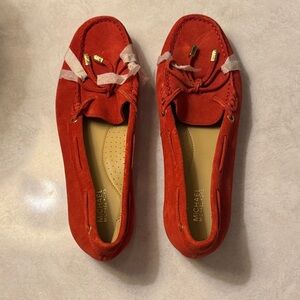 Brand New without Tags - Never Worn Michael Kors Red Suede Moccasins for Women